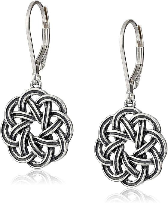 Sterling Silver Celtic Knot Lever-Back Drop Earrings | Amazon (US)