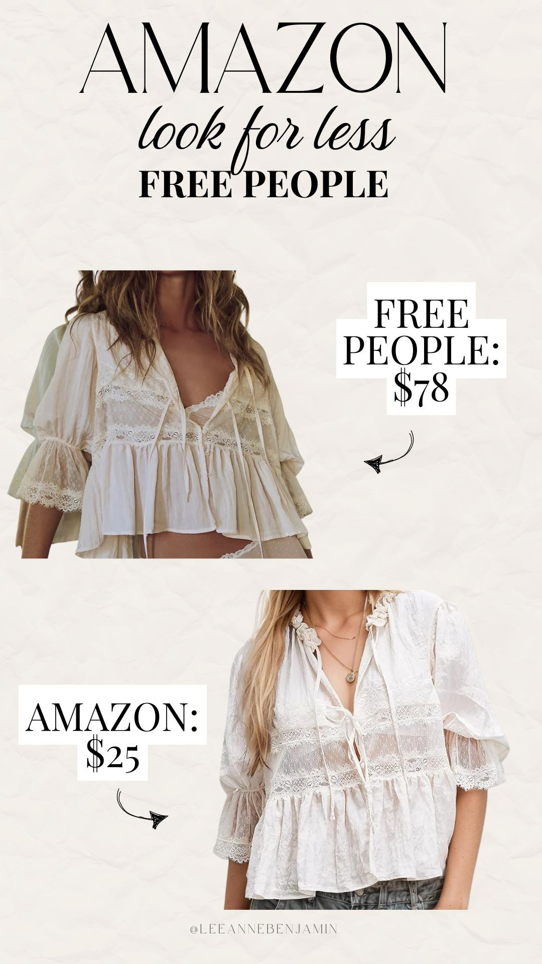 Free people look for less lace top from Amazon!

#LTKmomlife #LTKgrwm #LTKSeasonal
