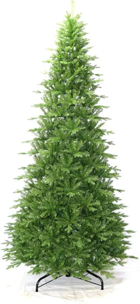 KING OF CHRISTMAS 10ft Artificial Slim Christmas Tree Unlit, Alpine Fir Green Skinny Xmas Tree wi... | Amazon (US)