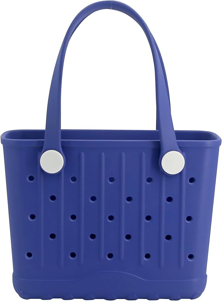 Rubber Tote Bag Small Beach Bag Waterproof Travel Bags Washable Tote Portable Open Handbag for Sp... | Amazon (US)