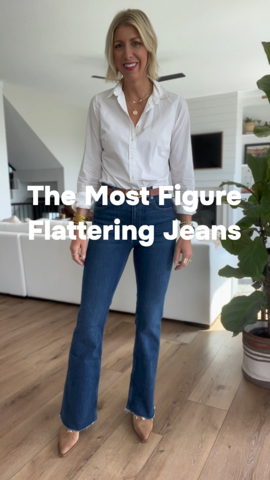 Flare jeans are a universally flattering style for most figures! They elongate the legs & balance out proportions. I love how feminine & easy they are to dress up for a work or date night look! 

#LTKFindsUnder100 #LTKOver40 #LTKStyleTip