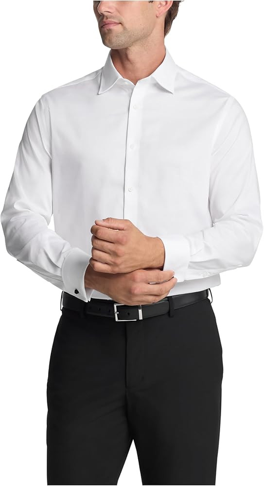 Michael Kors Men's Dress Shirt Comfort Stretch French Cuff Regular Fit | Amazon (US)