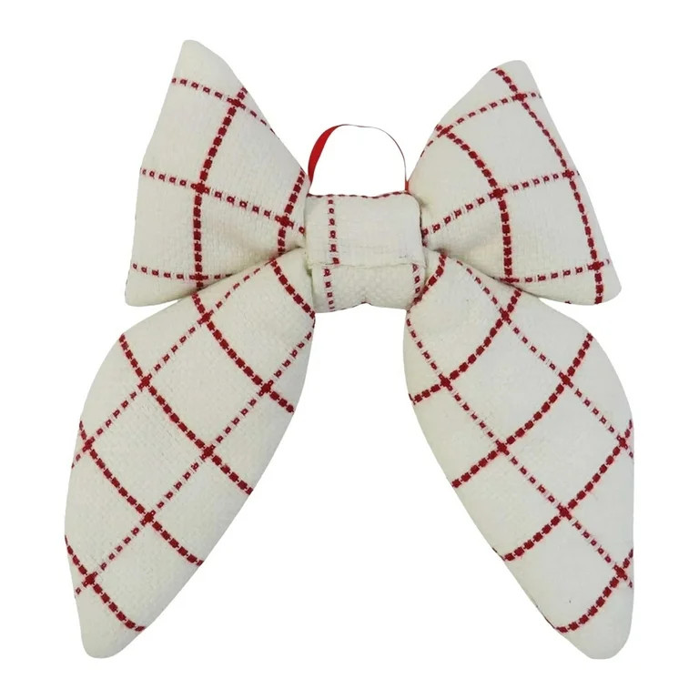 Red and White Plaid Decorative Christmas Bow, 15.5" | Walmart (US)