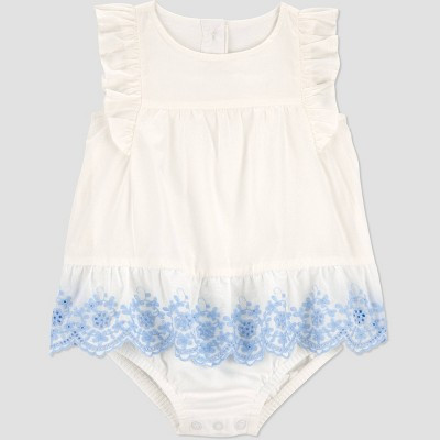 Carter's Just One You® Baby Girls' Eyelet Sunsuit - Ivory 9M | Target