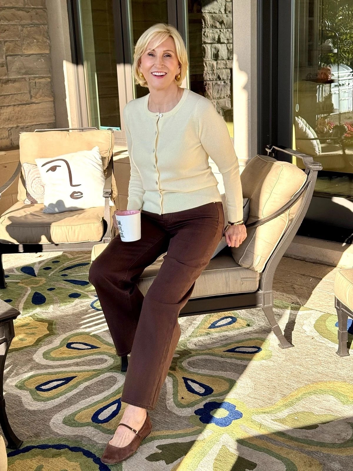 I’m really loving this color combination for fall. 💛🤎

This soft yellow sweater from Quince paired with brown pants and suede ballet flats feels so easy and polished without looking like I tried too hard—which is always a win in my book.

I especially love how the soft yellow brightens up the deeper brown tones. It’s a great reminder that fall outfits don’t have to be all dark and moody. A little unexpected color can make such a difference.

And those suede ballet flats? The perfect finishing touch for an outfit that feels comfortable, classic and still pulled together.

#LTKOver40 #LTKSeasonal #LTKootd