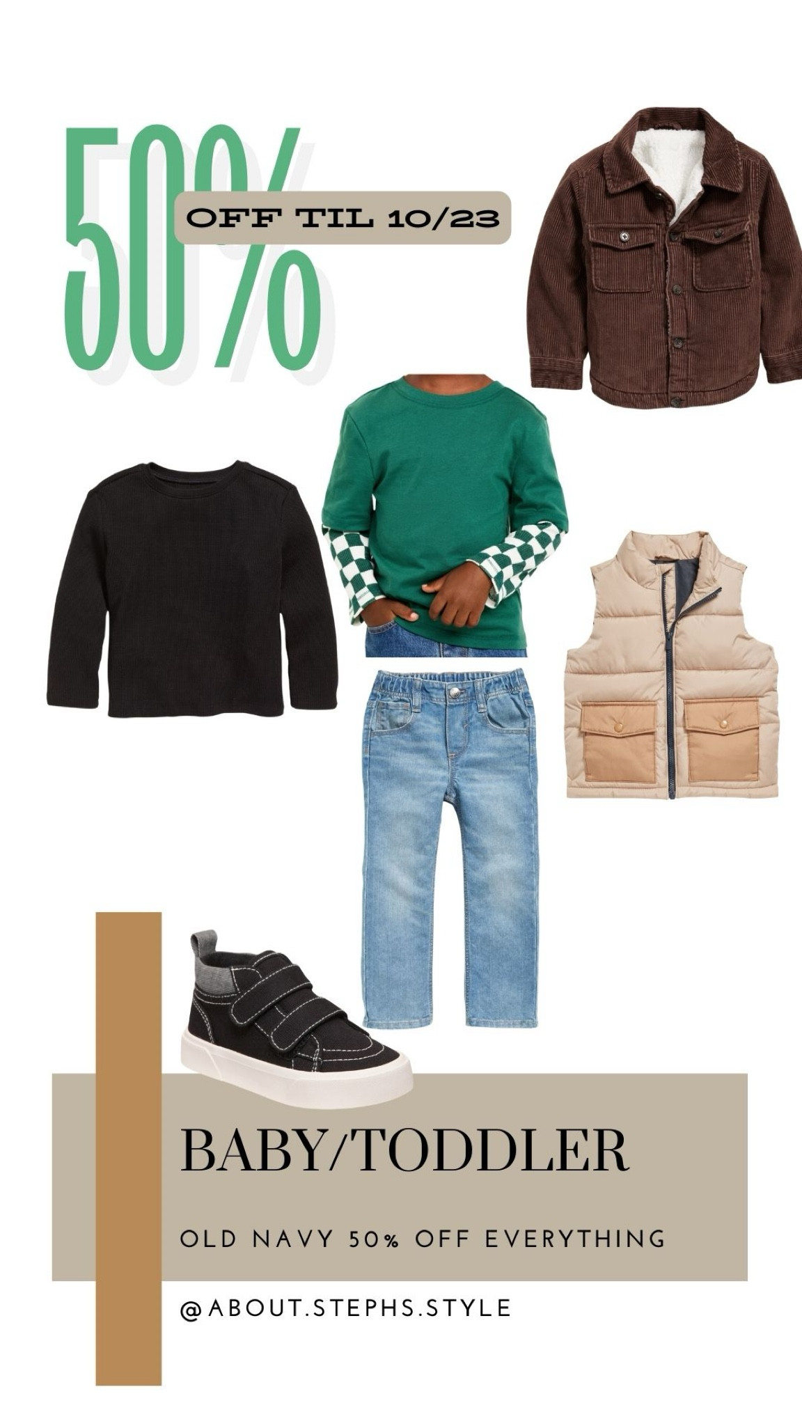 Old navy 50% off sale toddler boy clothes

#LTKBaby #LTKKids #LTKSaleAlert