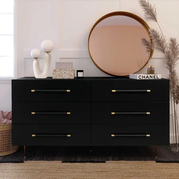 Trident 6-Drawer Dresser - Black | Bed Bath & Beyond