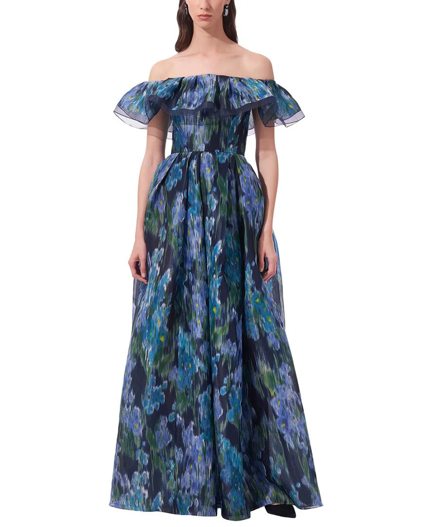 Carolina Herrera Off-the-Shoulder Ruffled A-Line Gown | Shop Simon