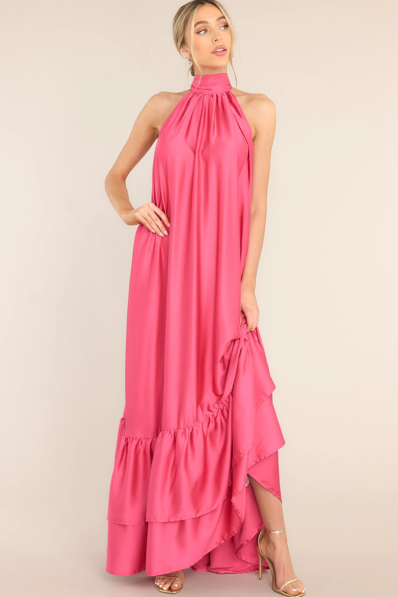 Talk About Beauty Hot Pink Maxi Dress | Red Dress 