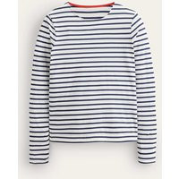 Bea Long Sleeve Breton White Women Boden, Ivory / Navy Stripe | Boden (UK & IE)