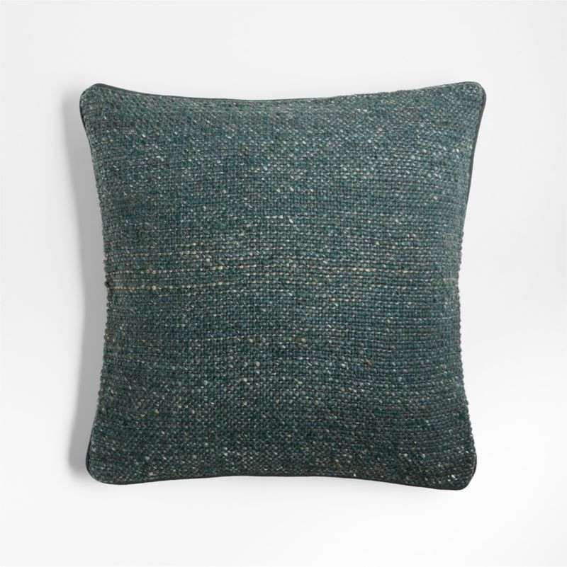 Spruce Green Speckled Weave 20"x20" Holiday Throw Pillow Cover + Reviews | Crate & Barrel | Crate & Barrel
