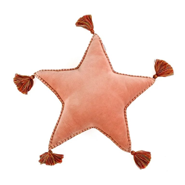 HGTV Home Collection Star Shaped Pillow With Tassels, Blush, 16in | Walmart (US)