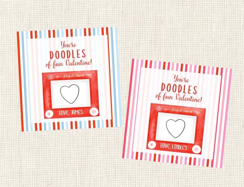 Valentine Class Tags or Stickers Doodles, Watercolor, Printed / Set of 25 | Etsy (US)