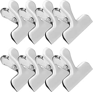 Funfery Silver Chip Clips Large Clips for Food Packages, 3 Inch Wide Bag Clips Food Clip Kitchen ... | Amazon (US)