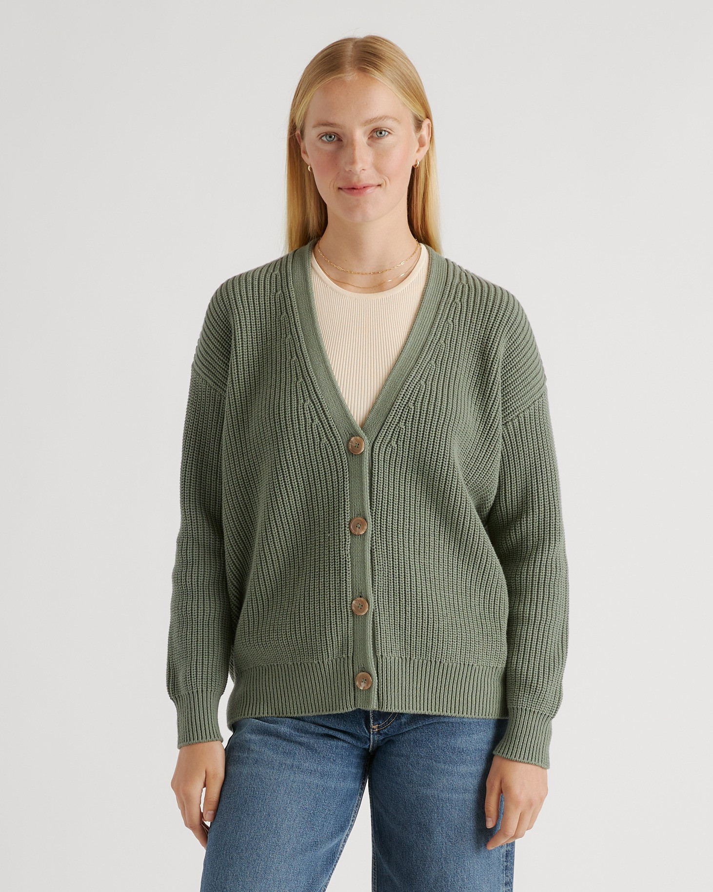 100% Organic Cotton Oversized Boyfriend Cardigan | Quince