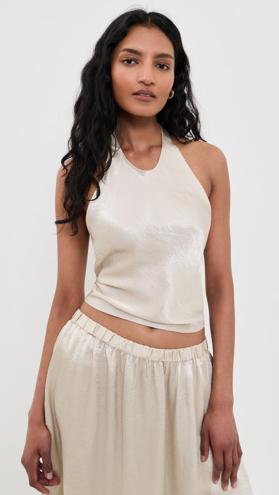 Textured Satin Halter Scarf Top | Shopbop
