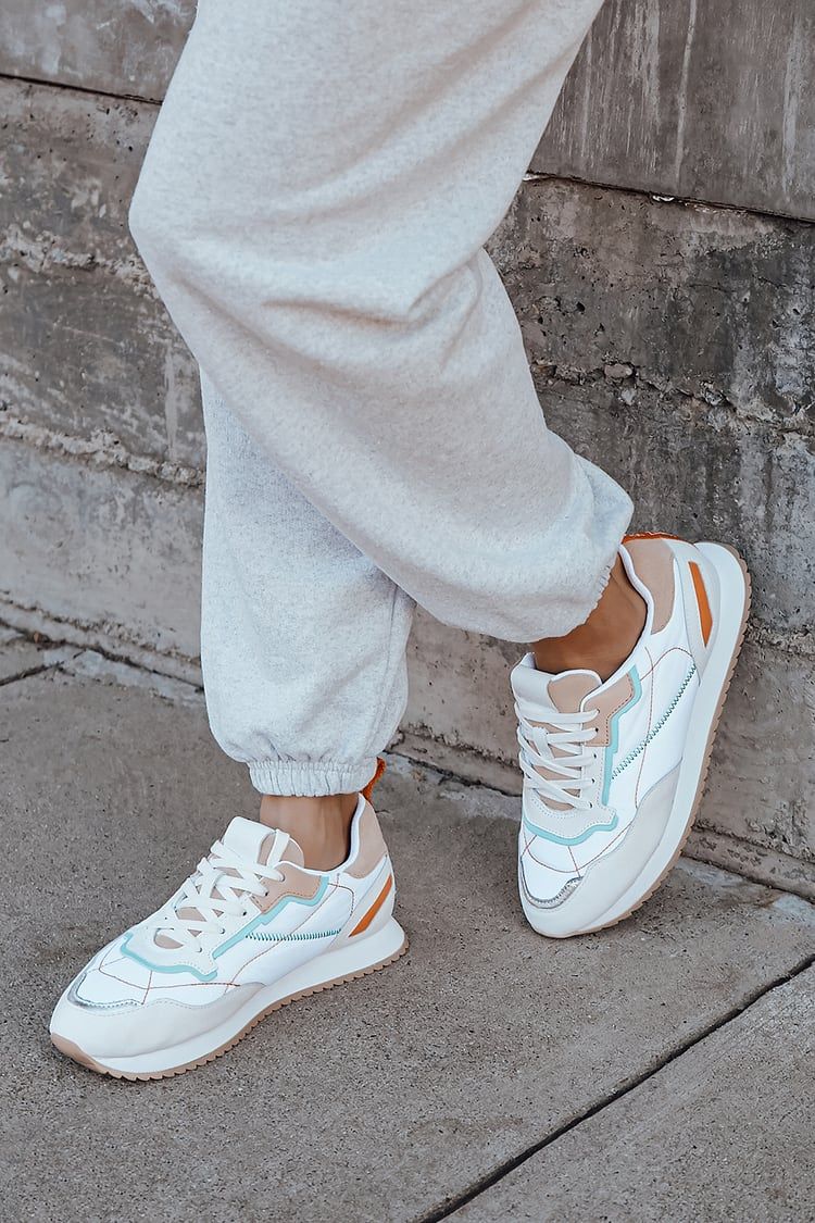 Penny White Multi Leather Sneakers | Lulus (US)