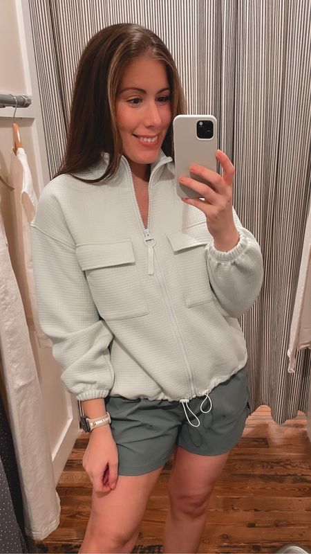 Love this mint zipper jacket from Madewell. Insider sale happening now!  25% off sitewide.  Wearing Medium in both the jacket and shorts. 

#LTKsalealert #LTKfit #LTKFind