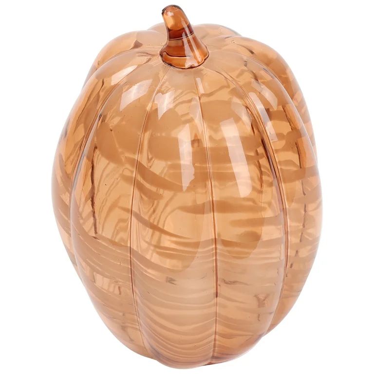 Better Homes & Gardens Tall Marble Glass Pumpkin, Orange | Walmart (US)