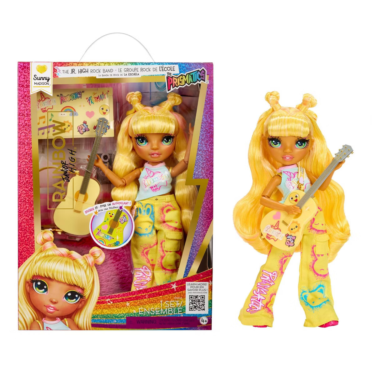 Rainbow High Jr High Rock Band - Sunny, Yellow 9" Fashion Doll with Guitar, Customize with Sticke... | Target