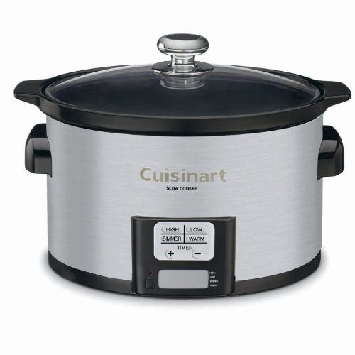 Cuisinart PSC-350 3-1/2-Quart Programmable Slow Cooker, Silver, 9-1/2 in H x 9.1 in W x 12.67 in ... | Amazon (US)