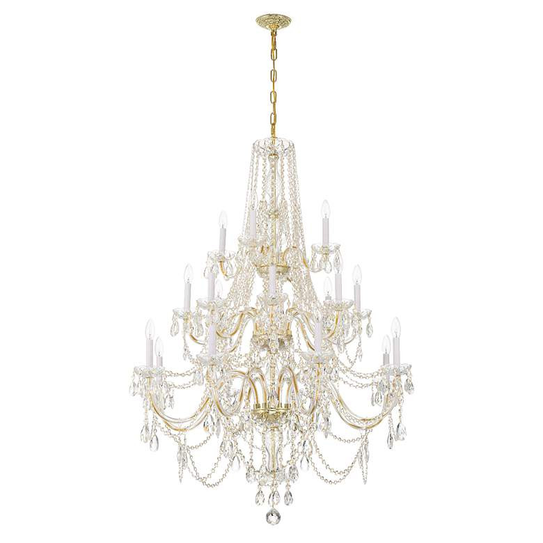 Crystorama Traditional Crystal 38'' Hand Cut Crystal Polished Brass | Lamps Plus