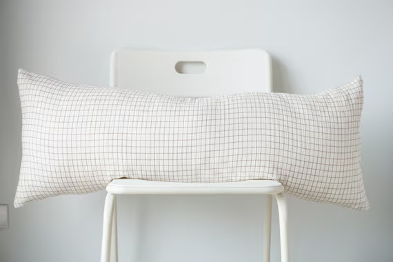 Neutral faded Striped Woven lumbar Pillow Cover | Etsy (US)