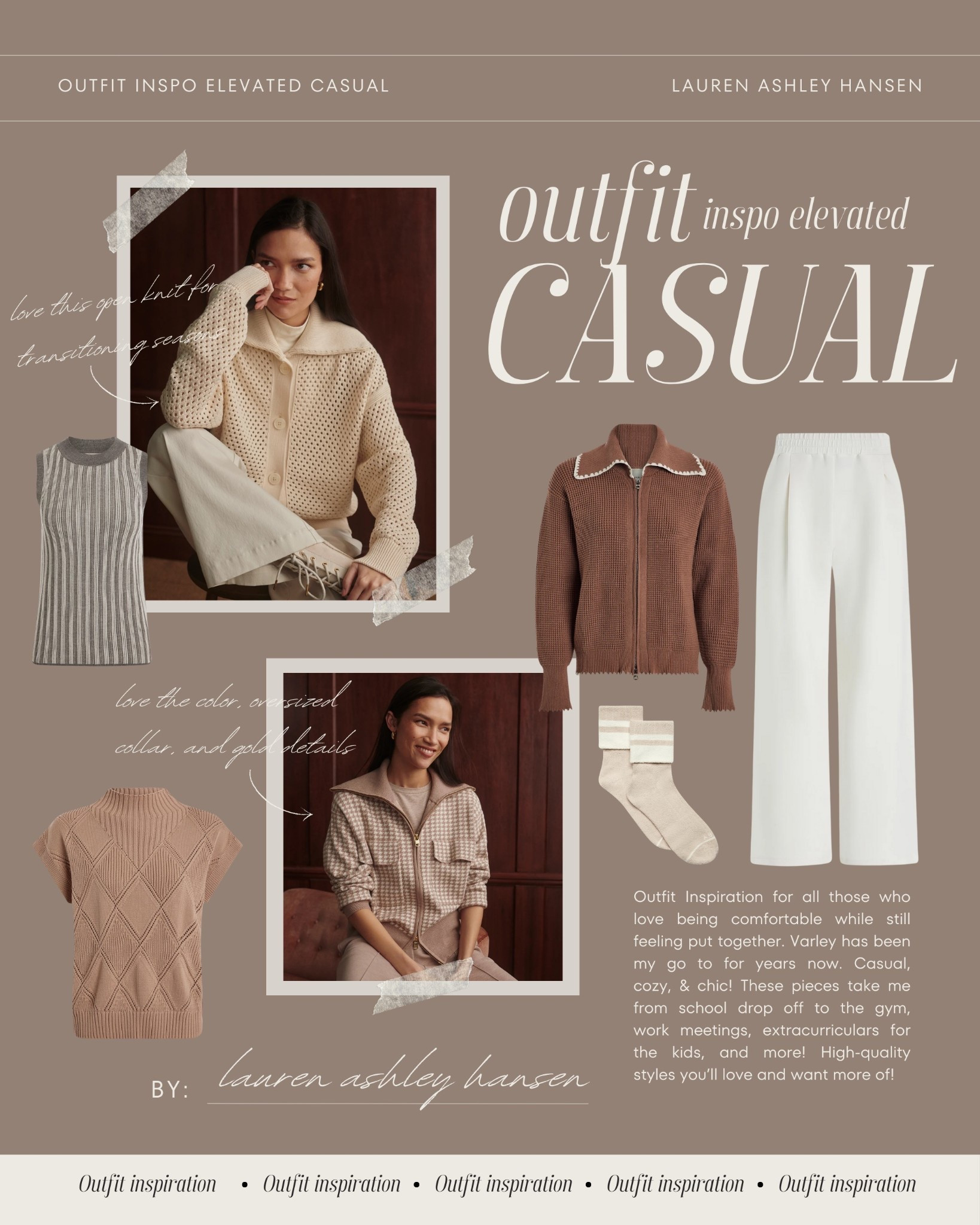 Outfit Inspiration for all those who love being comfortable while still feeling put together. Varley has been my go to for years now. Casual, cozy, & chic! These pieces take me from school drop off to the gym, work meetings, extracurriculars for the kids, and more! High-quality styles you’ll love and want more of!

#LTKmomlife #LTKootd #LTKgrwm