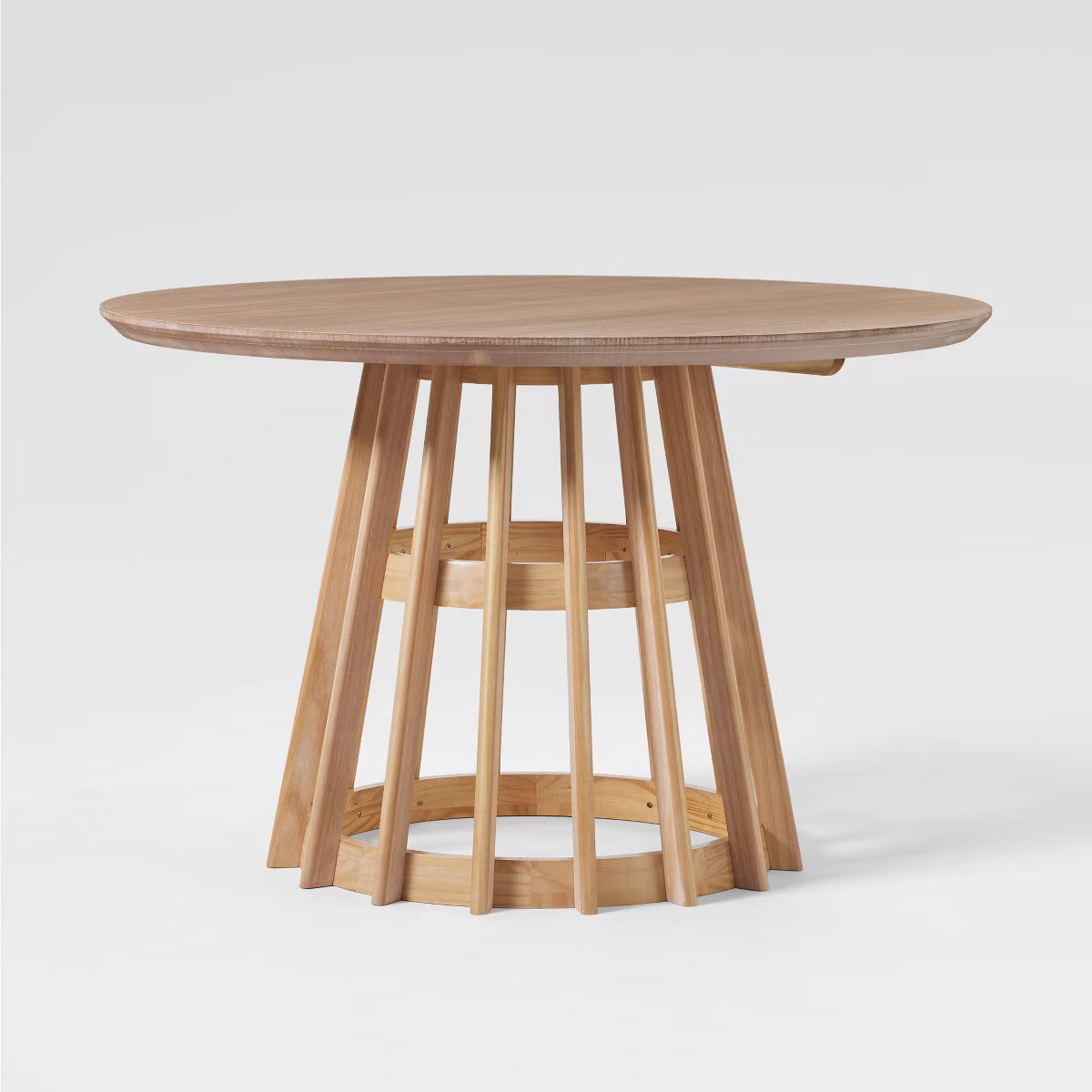 Saracina Home 48" Round Slatted Base Dining Table Cerused White: Solid Pine, Seats 4, Non-Extensi... | Target