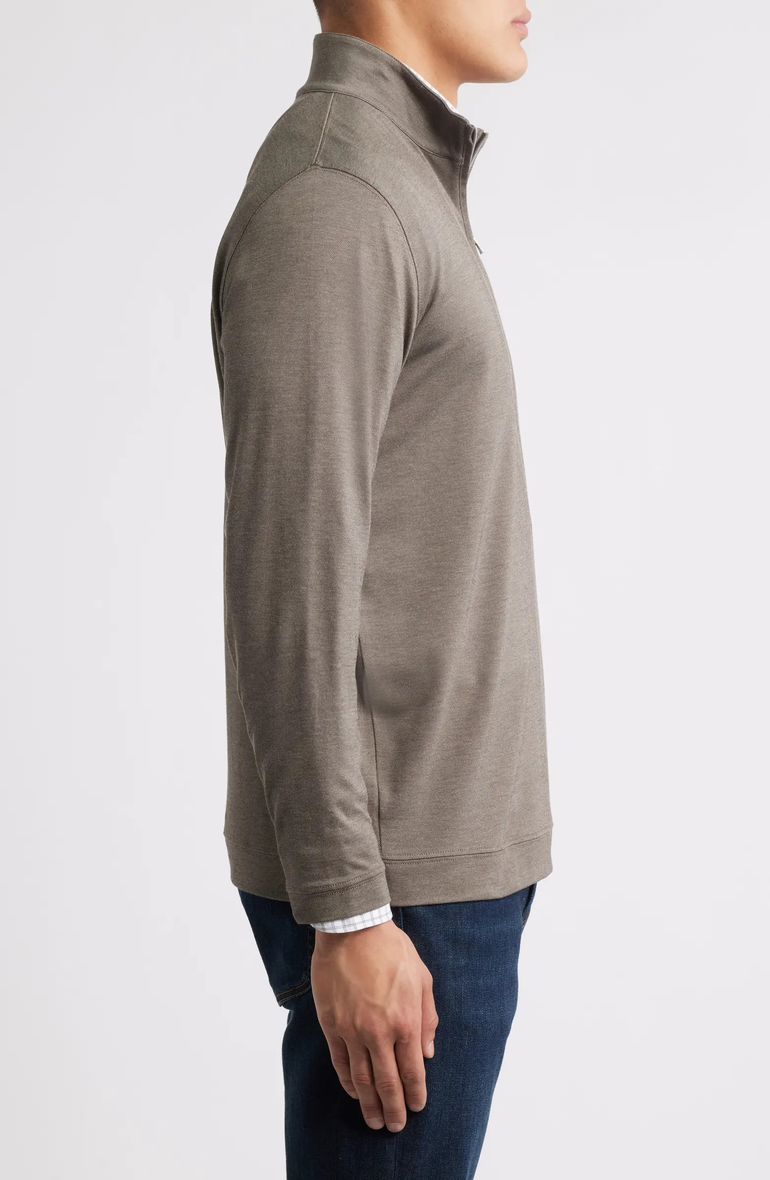 Pima Cotton & Modal Blend Piqué Quarter Zip Pullover | Nordstrom