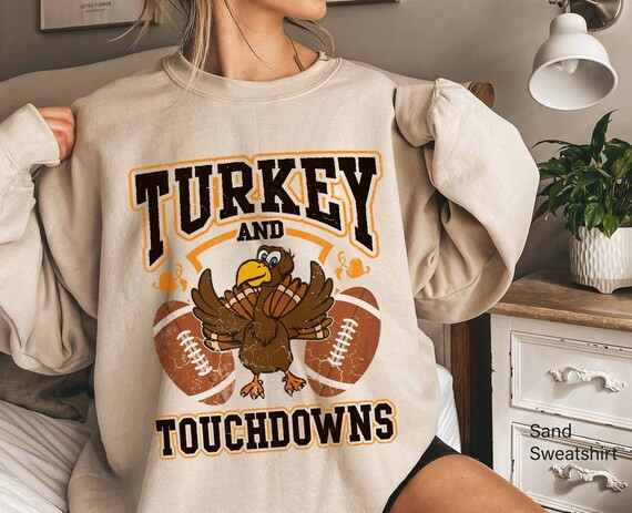 Turkey and Touchdowns Sweatshirtvintage Turkey Football - Etsy | Etsy (US)