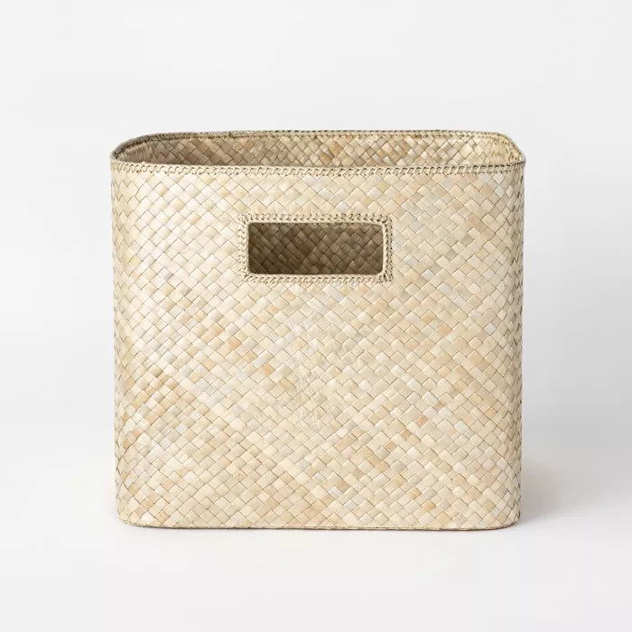 Decorative Pandan Basket with Handles 13" x 11"  Natural - Threshold™ designed with Studio McGe... | Target