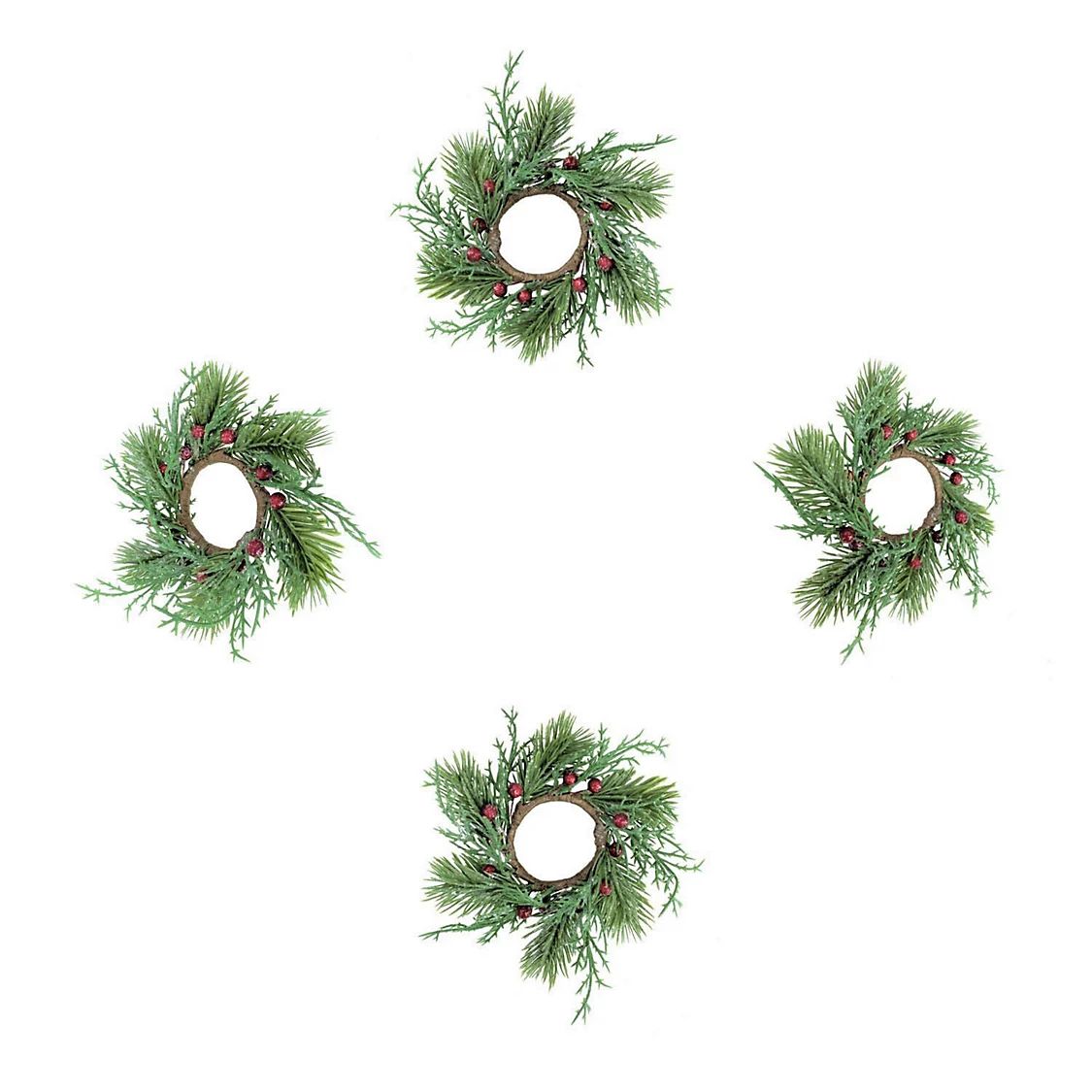 St. Nicholas Square® 4-pc. Pine Wreath Napkin Ring Set | Kohl's