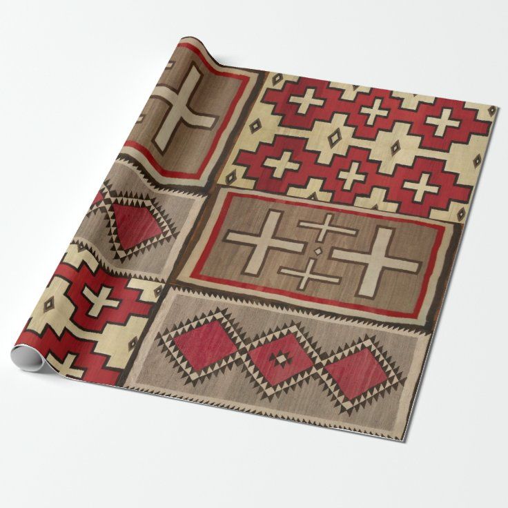 wrapping paper with navajo rug motif | Zazzle | Zazzle