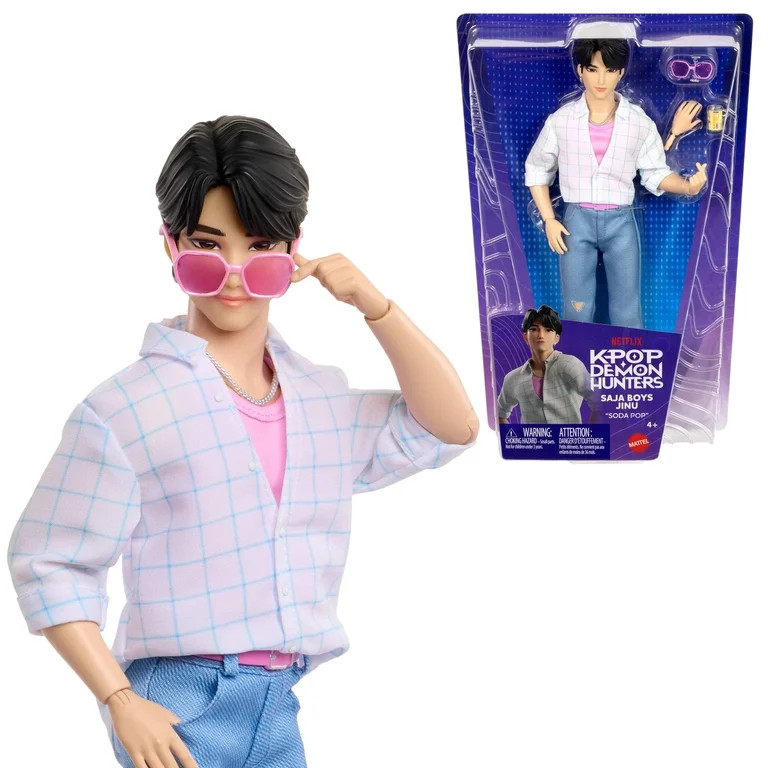 KPop Demon Hunters Saja Boys Jinu Fashion Doll in \u201cSoda Pop\u201d Look with Themed Movie Acc... | Walmart (US)