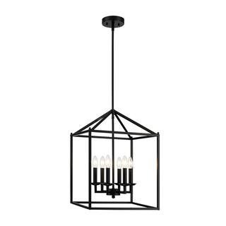 6-Light Matte Black Chandelier | The Home Depot