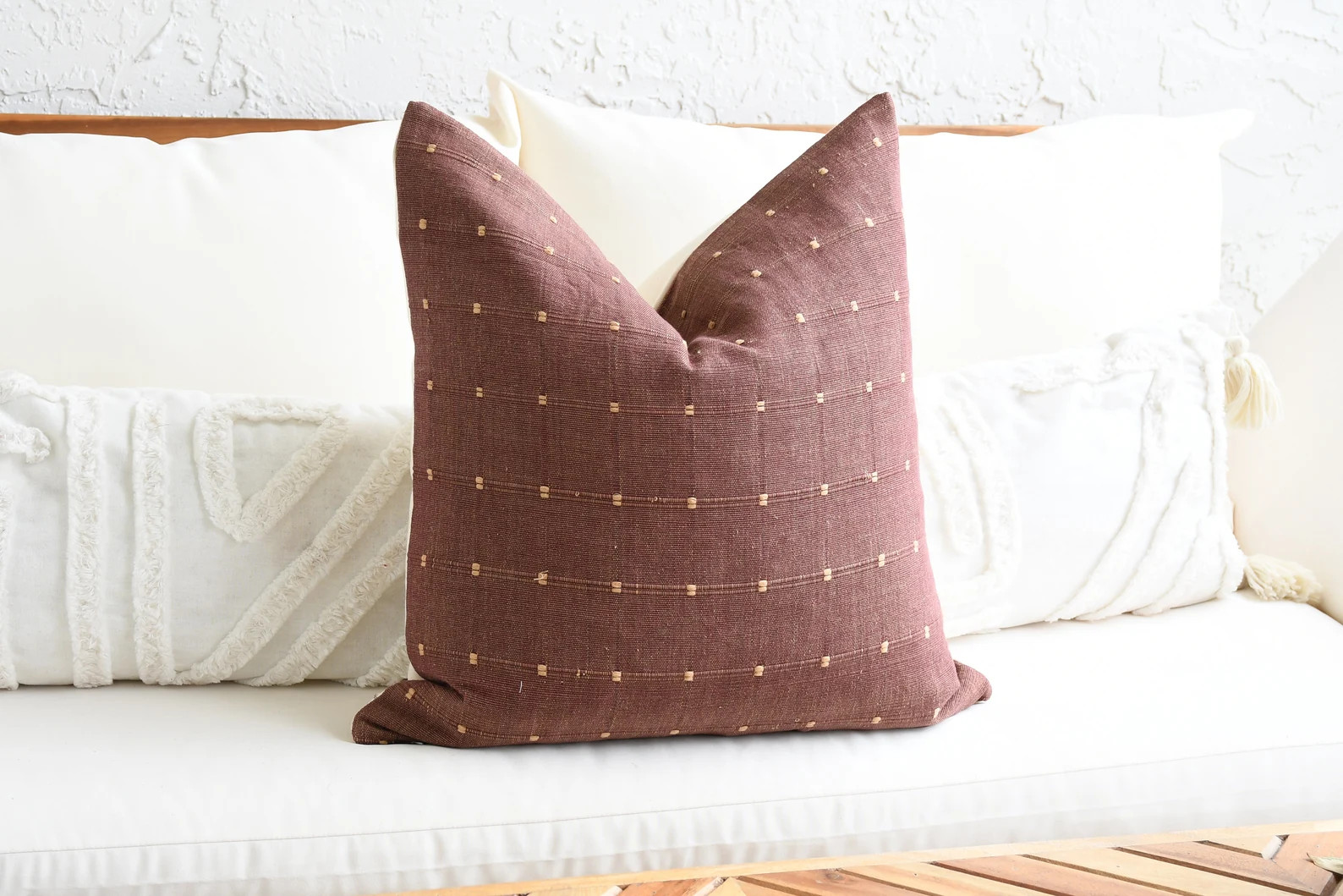 Brown Burgundy Throw Pillow Covers  18x18 Brown Cotton Pillow - Etsy | Etsy (US)