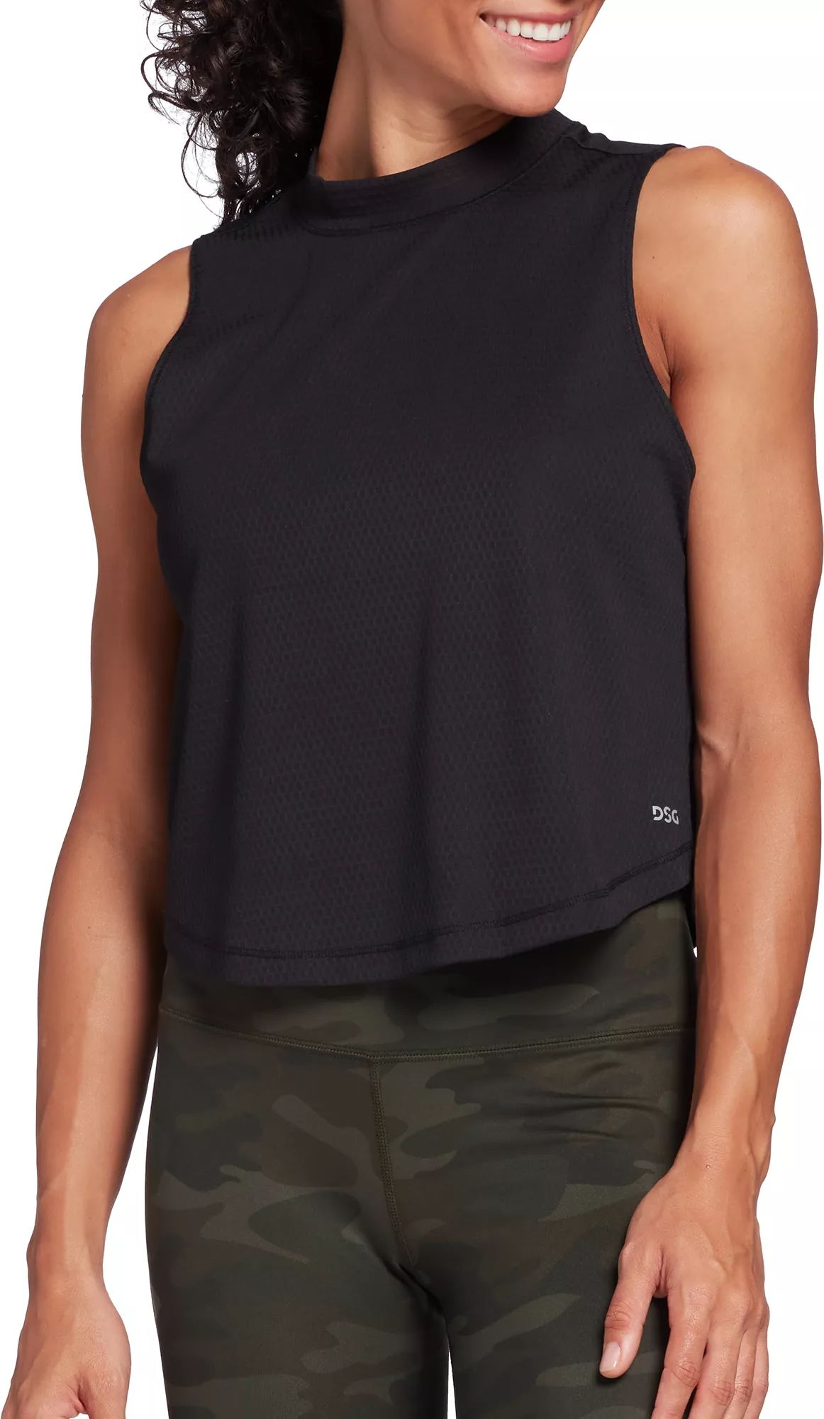 DSG Women's Mesh Mock Neck Tank Top, 1X, Pure Black | Dick's Sporting Goods