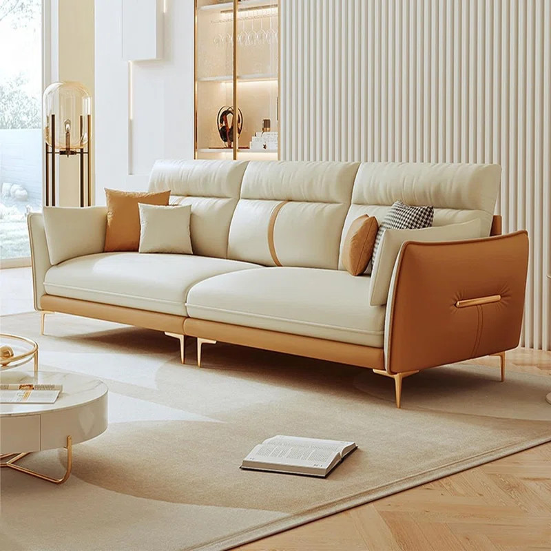 Beige Faux Leather 3 - Piece Living Room Set | Wayfair North America