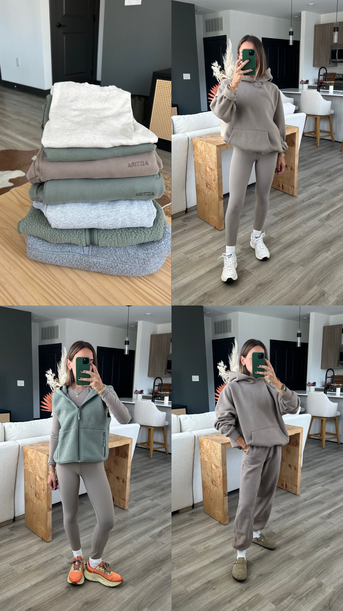 Aritzia mix and match brown and green!🤎🌲 Wearing size small in everything!
Sweatshirt, sweatpants, leggings, longsleeve: nomad taupe
Vest: smoky sage
#LTKAritzia #aritziapartner