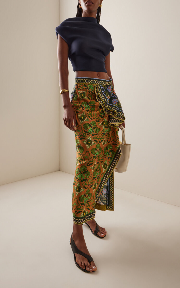 Cece Silk-Twill Midi Skirt | Moda Operandi (Global)
