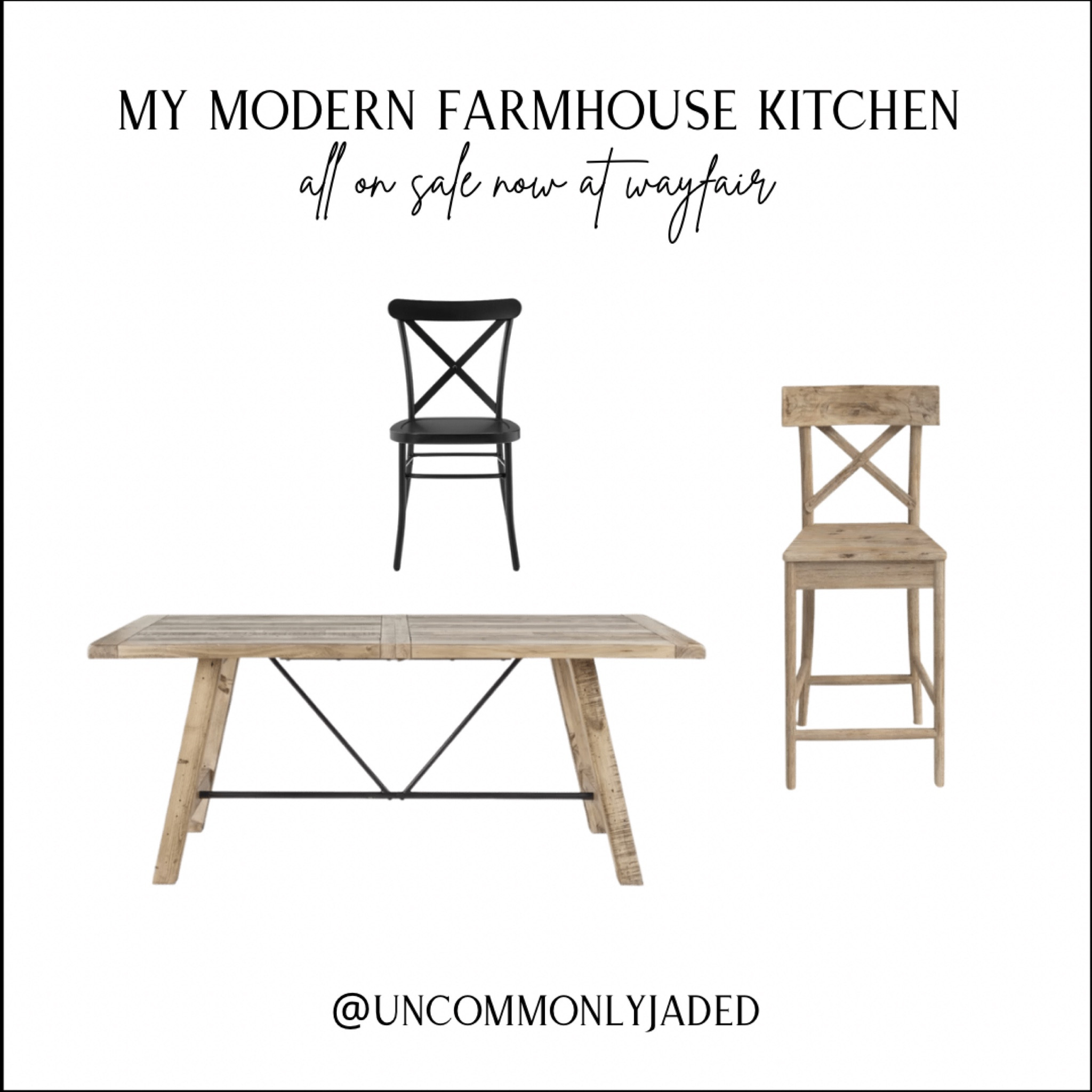 My dining table, chairs, & counter/bar stools are ALL ON SALE 👏🏻

#farmhouse #wayfair #furniture #wayday

#LTKhome #LTKstyletip #LTKsalealert