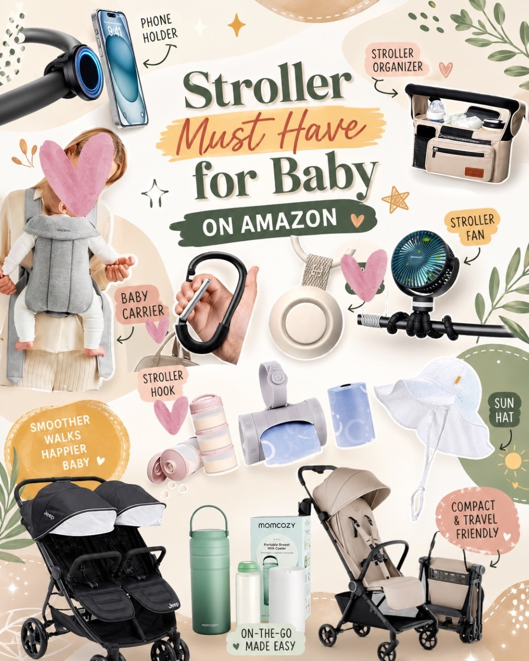 Amazon Stroller Must Haves for Moms + Baby Essentials

Sharing my go-to stroller must haves that make getting out of the house SO much easier as a mom. These Amazon finds are practical, compact, and actually get used daily—from stroller organizers and hooks to portable fans and travel-friendly baby gear.

Perfect for new moms, toddler moms, or anyone building a baby registry or upgrading their stroller setup.

Everything linked here is mom-tested and worth it 👏

#LTKKids #LTKBump #LTKBaby