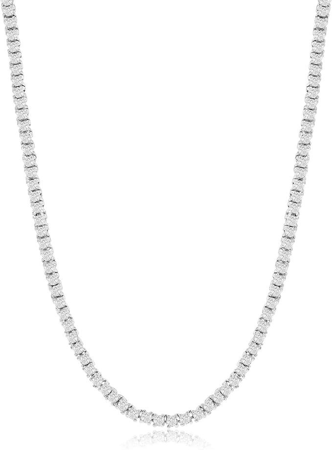 NYC Sterling Women's Magnificent 2mm Round Cubic Zirconia Tennis Necklace | Amazon (US)