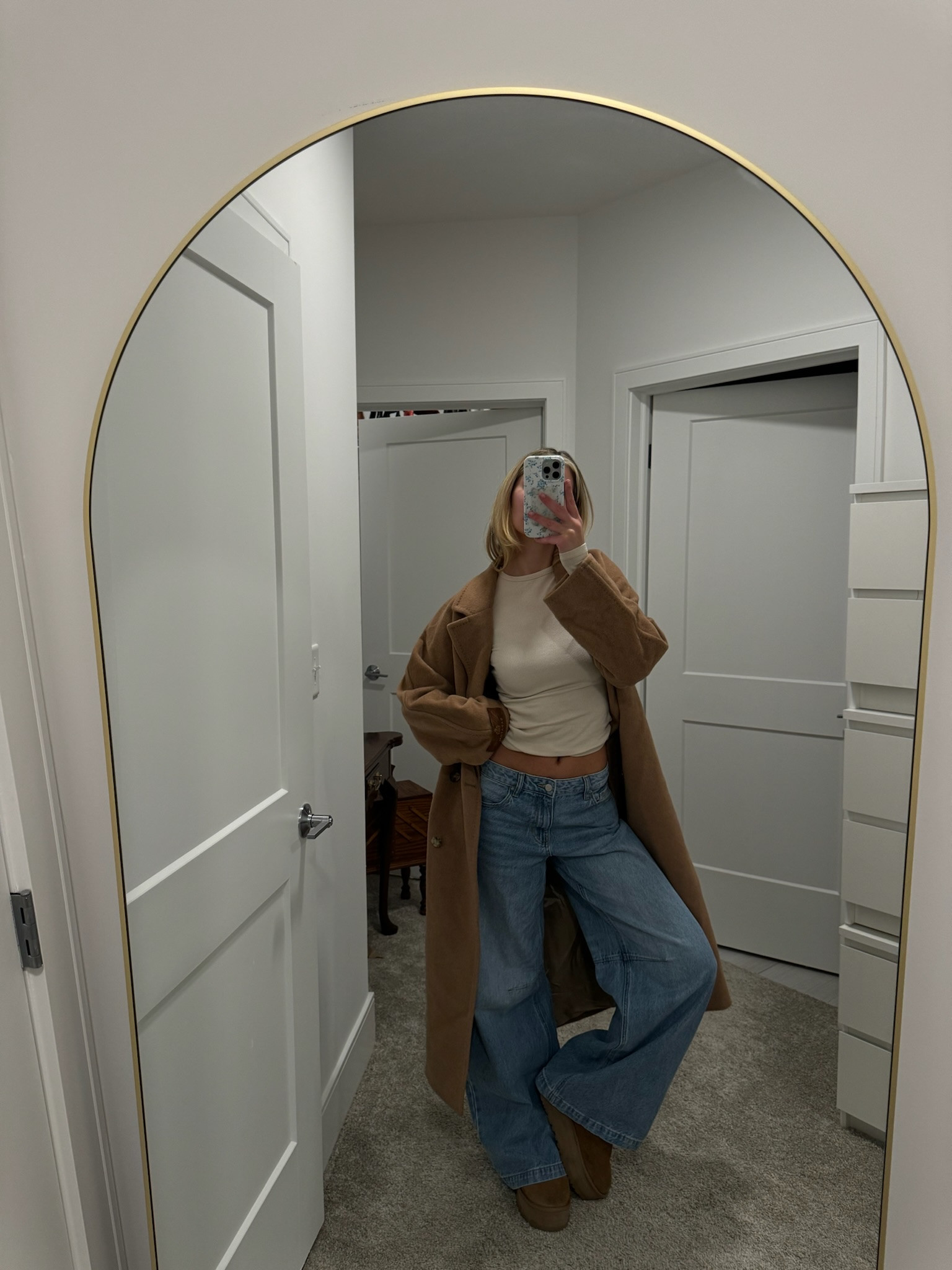 ootd 🤎 Loving a long trench coat for this season!! 

casual outfit, elevated casual look, outfit inspo, trendy fashion, chic style, women’s trench coat, women’s jeans 

#LTKStyleTip