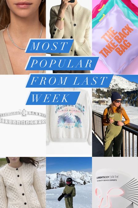 Most popular, best sellers, most popular on the blog, most popular on LTK, tennis necklace, Amazon tennis necklace, tennis bracelet, up cycle clothing, Jackson hole sweatshirt, ski bib, ski base layer, Irish cardigan, recycled polyester, cute ski clothes, cute, snowboarding clothes 

#LTKHoliday #LTKGiftGuide #LTKtravel