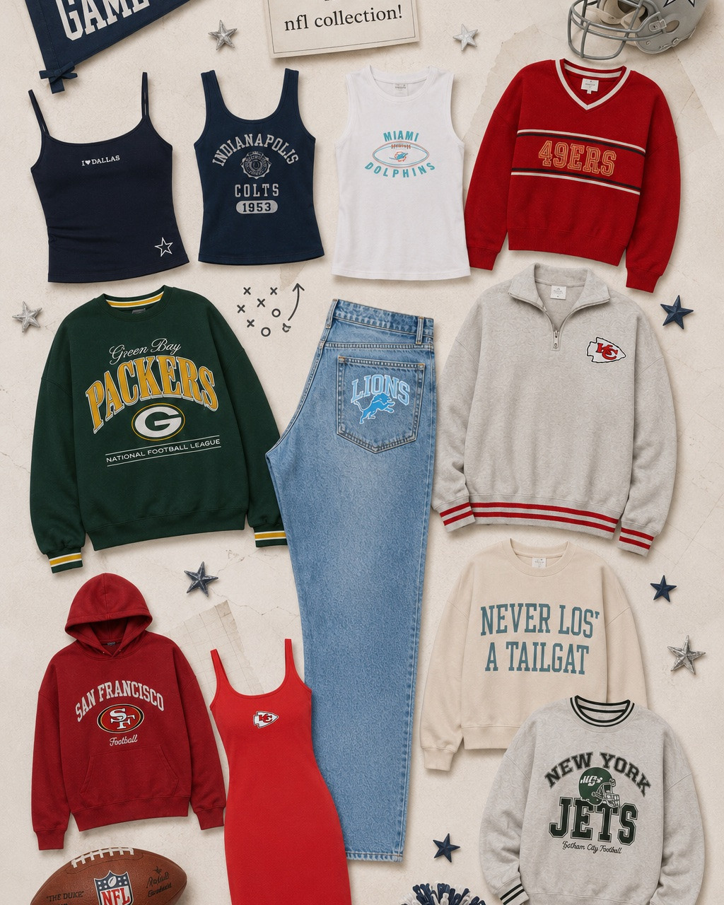 NFL collection. Game day outfits. Back to school. Football season. Abercrombie
