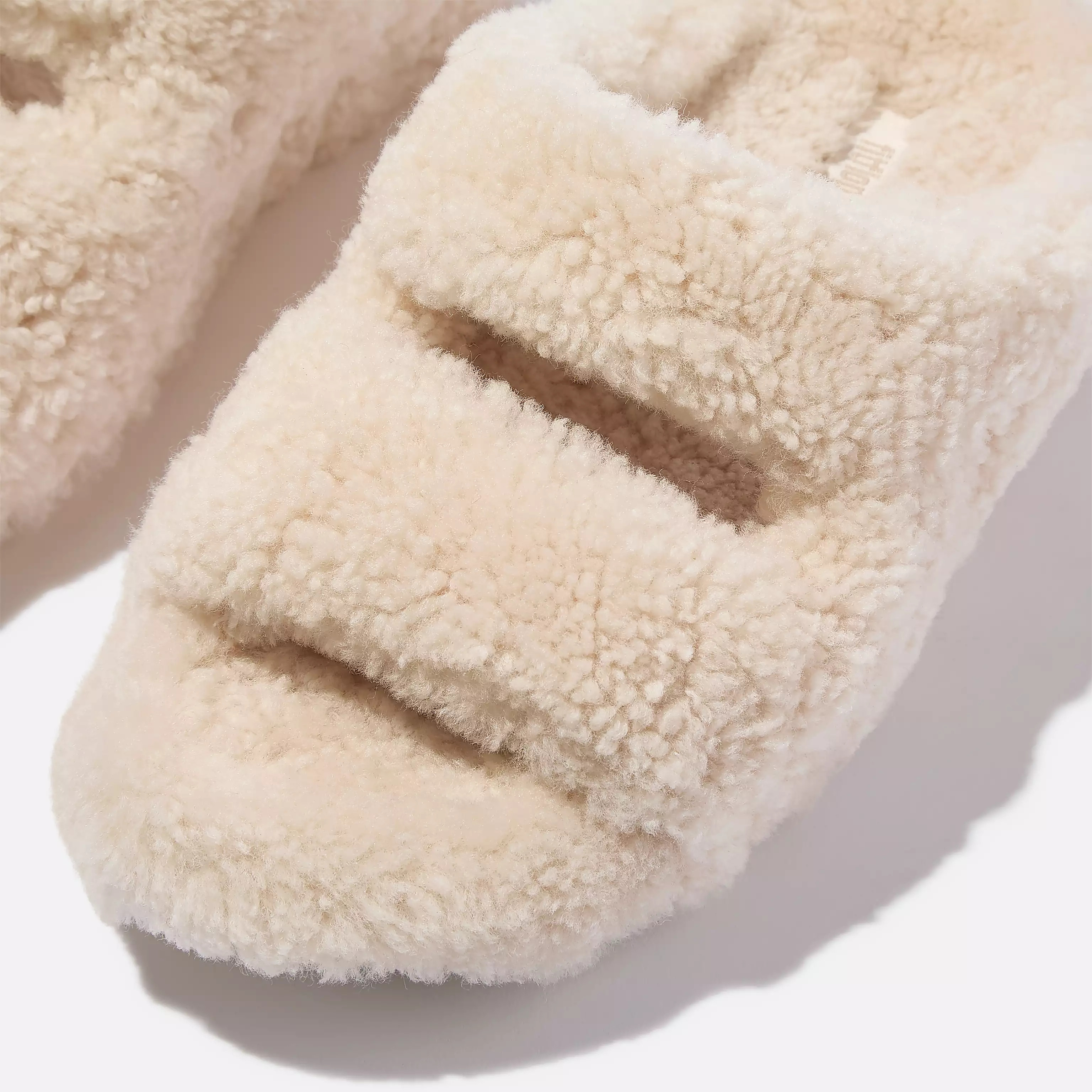 SHUV Curly-Shearling Two-Bar Slides | FitFlop (UK)