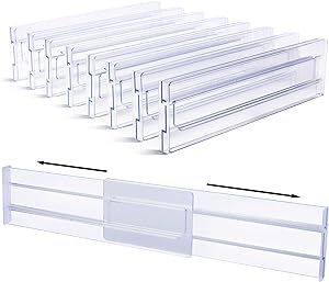 Amazon.com: Drawer Dividers Organizers 8 Pack, Vtopmart Adjustable 3.2" High Expandable from 12.5... | Amazon (US)