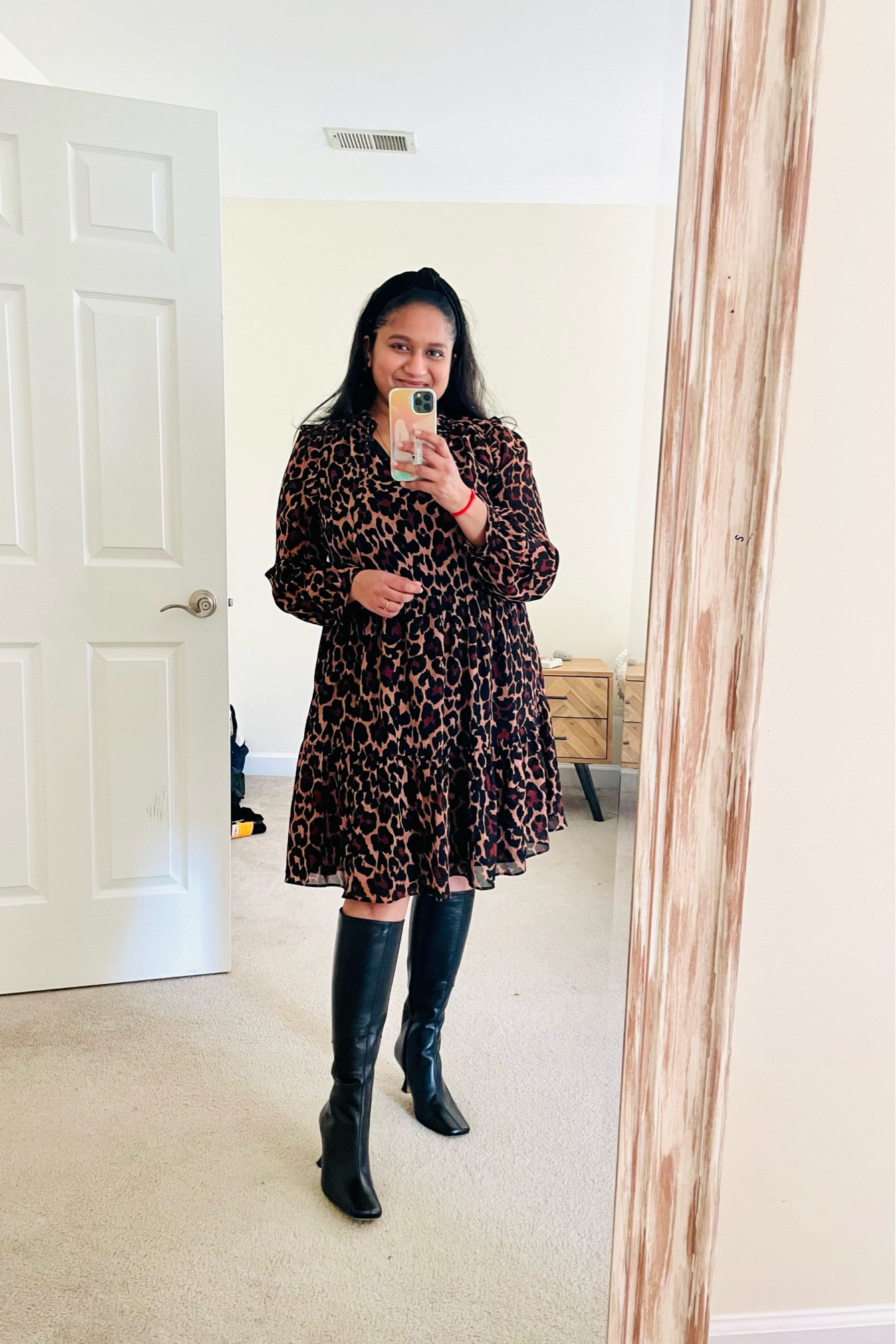  Brunch outfit! 
@jcrew leaped print dress, linked similar options 
@tonybianca leather boots 

#LTKSeasonal #LTKstyletip #LTKshoecrush